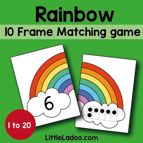 Rainbow Ten Frame Matching Printable Little Ladoo