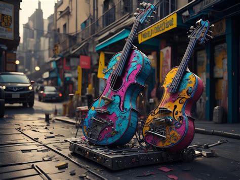 Premium AI Image | Illustration of guitar for music background