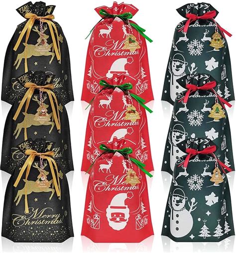 Amazon M Sorflly Christmas Gift Bags 9pcs Medium Size Cloth