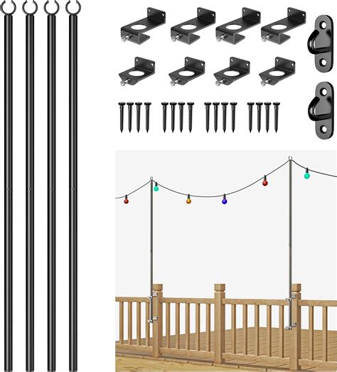 Amazon Mayset Pack Ft Stainless Steel String Lights Pole