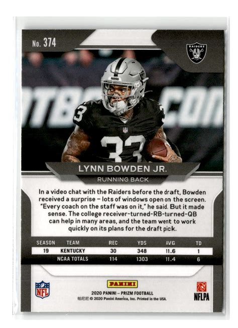 2020 Panini Prizm Rookie 374 Lynn Bowden Jr RC For Sale Online EBay