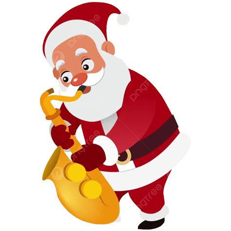 Santa Claus Tocando Una Trompeta Clipart Transparente Vactor Png Pap