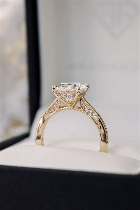 Ct Custom Oval Cathedral Lab Diamond Solitaire With Hidden Halo K