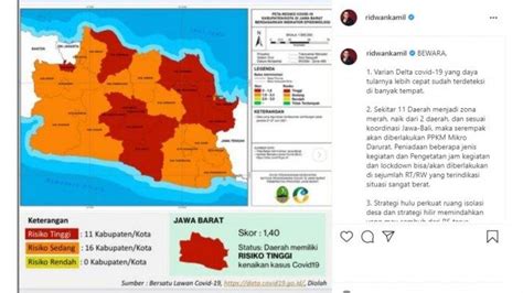 Wilayah Di Jabar Jadi Zona Merah Ridwan Kamil Serempak Akan