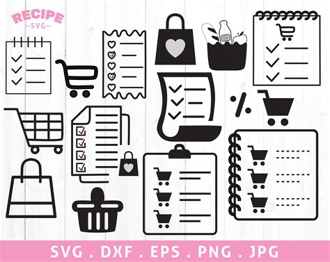 Grocery List Svg Grocery Cart Svg Shopping List Svg Etsy