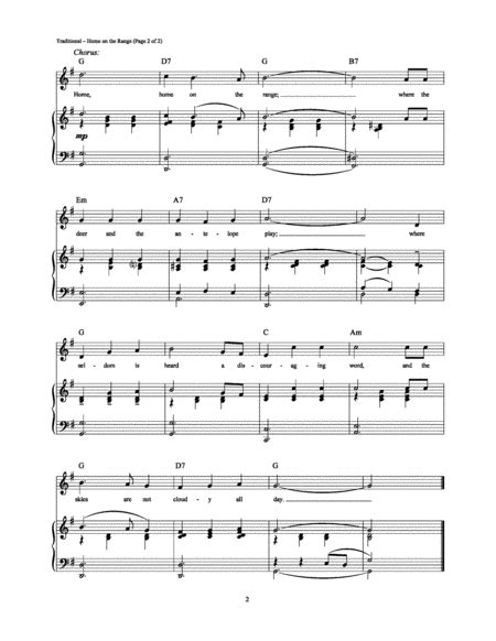 Home on the Range - Piano, Vocal, Guitar - Digital Sheet Music | Sheet ...