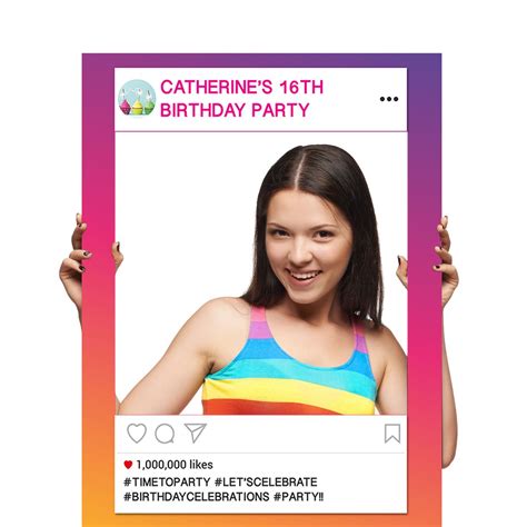 Buy Paper Themes Instagram Personalised Selfie Frame Birthday Party