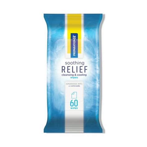 Preparation H Soothing Relief Cleansing And Cooling Wipes 60 Count