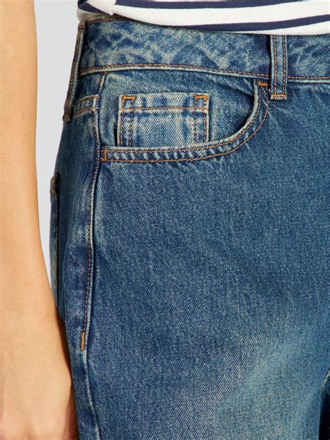 Denim Broek Met Wijde Pijpen Blauw Kiabi