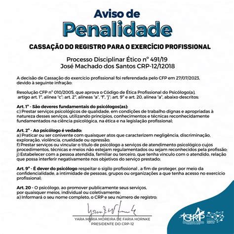 Conselho Regional de Psicologia Processo Ético 491 19