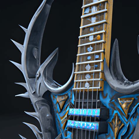 Lich King Altar Guitar Metal Gothic Artstation Medium Shot 8k Octane