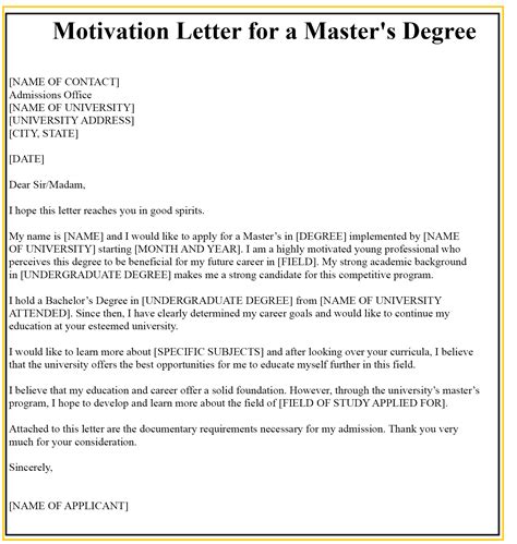 Scholarship Motivation Letter Sample Pdf Dalam