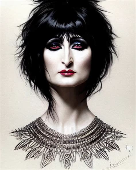 Portrait Of Siouxsie Sioux Black Hair Elegant Real Stable