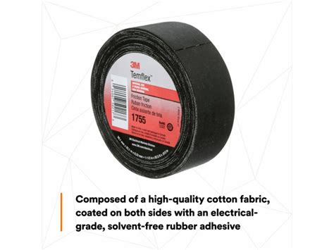 3m 7100009255 Temflex Cotton Friction Tape 1755 1 12 X 82 12 Ft