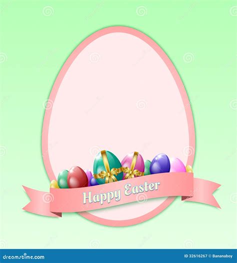 Happy Easter Greeting Card Template Stock Vector Illustration Of