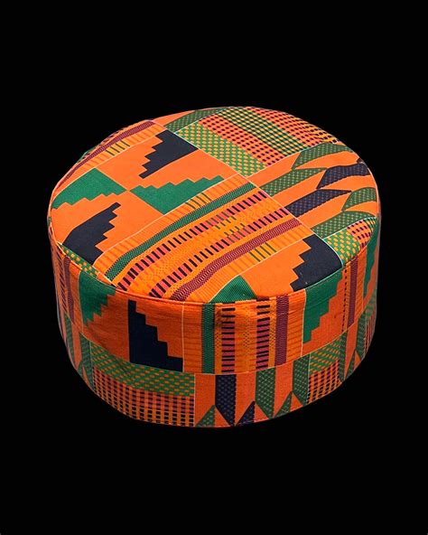 African Kufi Kente Hat Men Traditional Cap Koofi Tribal Costume Siz 78