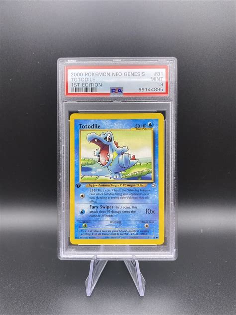 Pok Mon Tcg Totodile Neo Genesis Regular St Edition Psa Mint Ebay