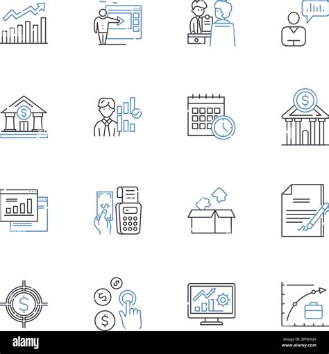 Financial Forecasting Line Icons Collection Projection Estimate Forecast Prediction