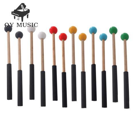 1 Pair Drumsticks Wood Marimba Mallet With Handle Xylophone Hammer