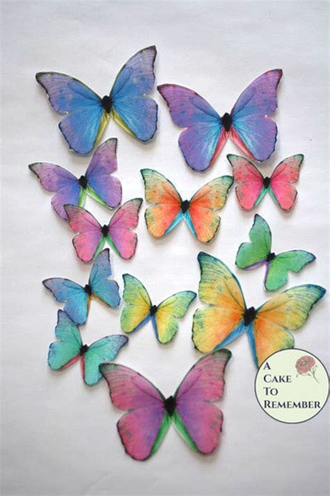 Purple Edible Butterflies 12 Wafer Paper Butterflies For Etsy