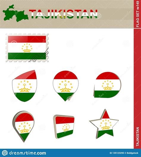 Tajikistan Flag Set Flag Set 149 Stock Vector Illustration Of Post