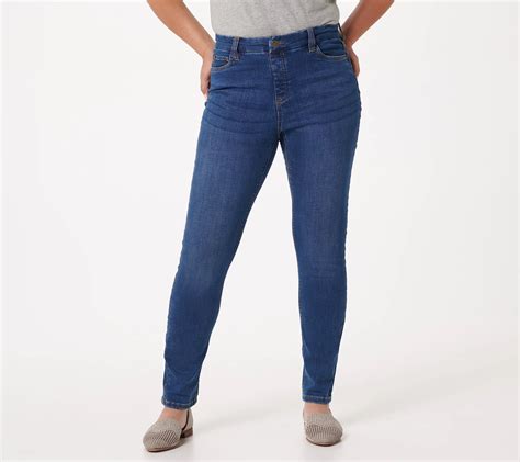 Denim And Co Easy Stretch Regular Slim Straight Jeans