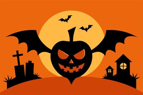 Premium Vector A Poster For A Halloween House With A Pumpkin On The Front