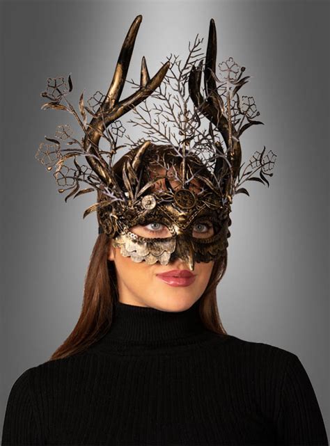 Steampunk Eye Mask Deer Antlers Discover Kostümpalast