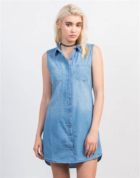 Lightweight Denim Dress Lightweight Denim Sleeveless Denim Dress