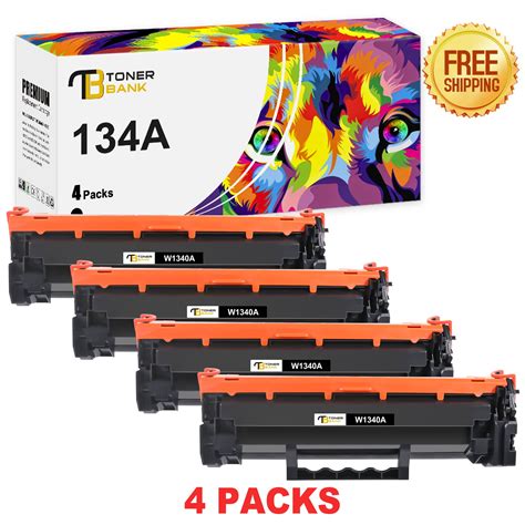 Toner Bank 4 Pack 134A W1340A Toner Cartridge NO CHIP Compatible For HP