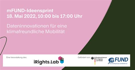 mFUND Ideensprint Dateninnovationen für eine klimafreundliche Mobilität