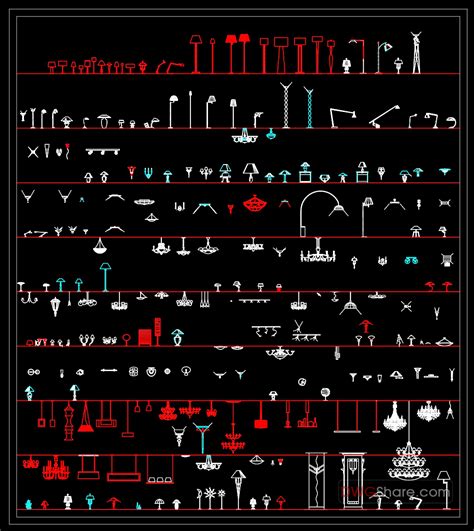 40.Electrical Lighting Cad Blocks free download