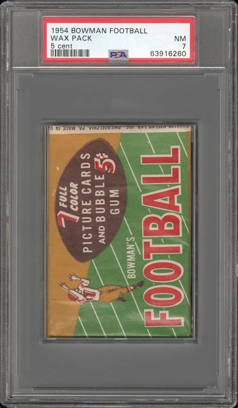 1954 Bowman Football 5 Cent Wax Pack Unopened Sealed Pack PSA 7 EBay