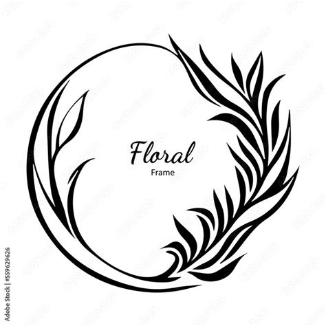 Floral Vector Wreath Art Deco Ornate Black And White Wedding Circle