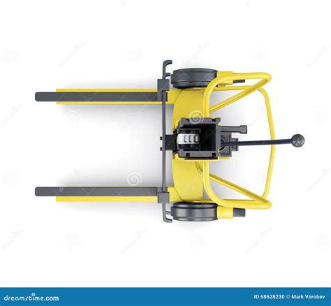 Empilhadeira Amarela Em Um Fundo Branco Vista Superior Ilustra O D
