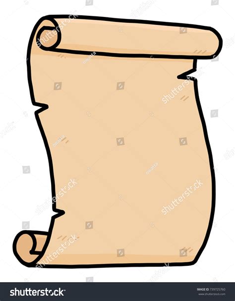 Old Paper Scroll Cartoon Vector Illustration 스톡 벡터로열티 프리 739725760