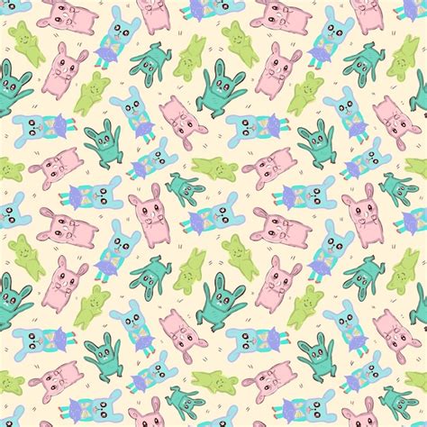 Premium Vector Rabbit Funny Cute Cartoon Seamless Pattern