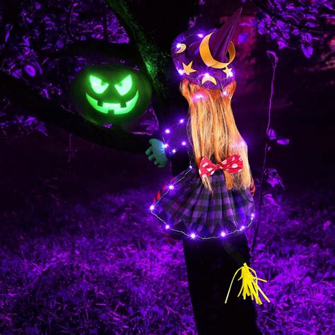 Amazon Jenaai Halloween Crashing Witch Into Tree Led Witch