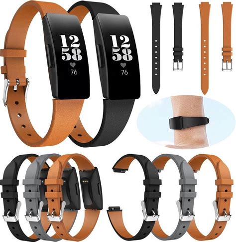 KELERINO Leren Bandjes Geschikt Voor Fitbit Inspire HR 3pack