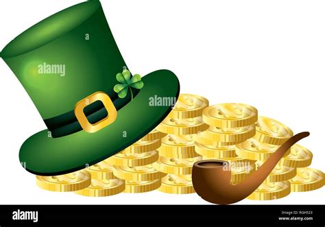 Leprechaun Hat Gold Coins Stock Vector Image And Art Alamy