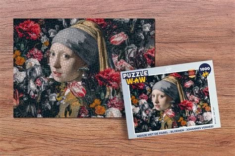 Puzzel Meisje Met De Parel Bloemen Johannes Vermeer Legpuzzel