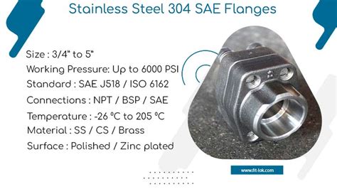 Stainless Steel 304 SAE Flanges AISI 304 SAE Threaded Flanges