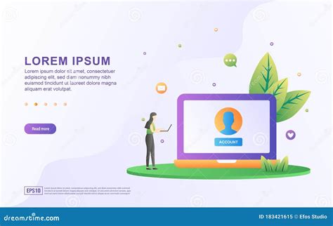 vector illustration  user  personal profile  avatar  laptop