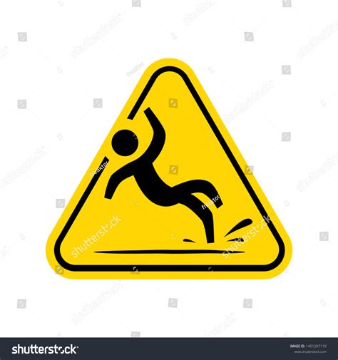 Wet Floor Sign Yellow Triangle Falling Stock Vector Royalty Free