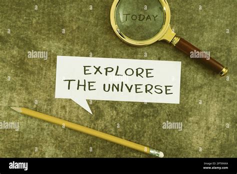 Conceptual Caption Explore The Universe Word Written On Space And