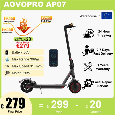 AOVOPRO Patinete El Ctrico AP07 Scooter Con Doble Suspensi N Se Al De