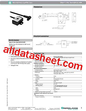 VAZ T1 FK 1M PUR V3 WR Datasheet PDF Pepperl Fuchs Inc