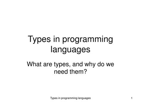 Ppt Types In Programming Languages Powerpoint Presentation Free