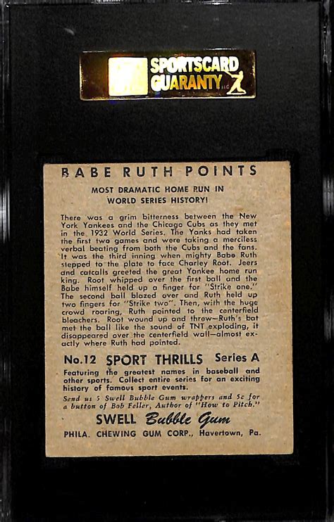 Lot Detail Swell Sports Thrills Babe Ruth Lou Gehrig Most