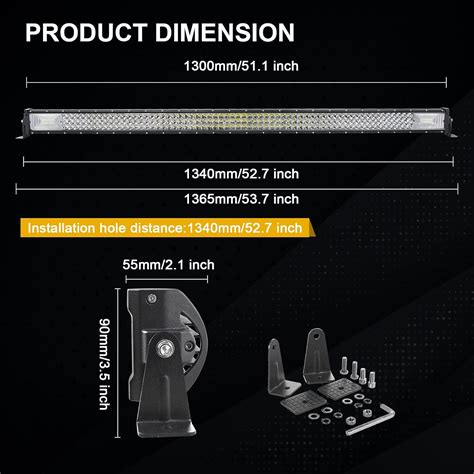 SKYWORLD Barra De Luz De 52 Pulgadas 67500 Lm Haz Combinado De